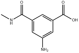 3-アミノ-5-(メチルアミノカルボニル)安息香酸 化学構造式