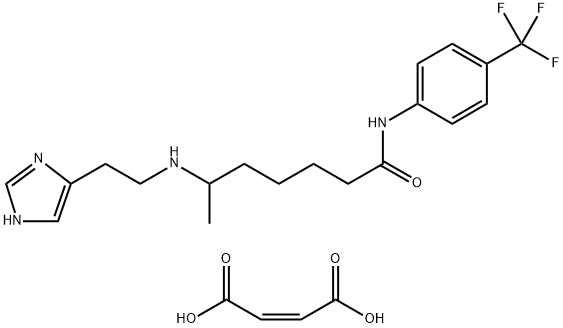 6-[[2-(1H-イミダゾール-4-イル)エチル]アミノ]-N-[4-(トリフルオロメチル)フェニル]ヘプタンアミド 化学構造式