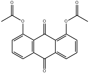 1,8-ジアセトキシ-9,10-アントラキノン 化学構造式
