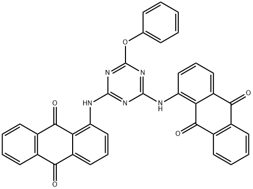 1,1'-[(6-phenoxy-1,3,5-triazine-2,4-diyl)diimino]bisanthraquinone Struktur