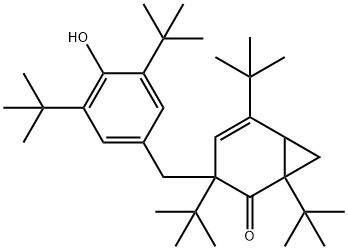1,3,5-Tri-tert-butyl-3-(3,5-di-tert-butyl-4-hydroxybenzyl)norcaran-4-en-2-one 结构式