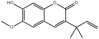 3-(1,1-Dimethyl-2-propenyl)-7-hydroxy-6-methoxy-2H-1-benzopyran-2-one 结构式