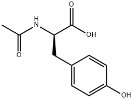 (αR)-α-(アセチルアミノ)-4-ヒドロキシベンゼンプロパン酸 化学構造式