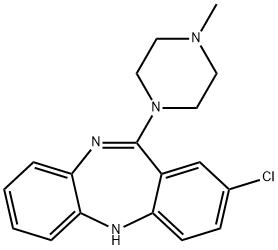 2-chloro-11-(4-methyl-1-piperazinyl)-5H-dibenzo(b,e)(1,4)diazepine 结构式