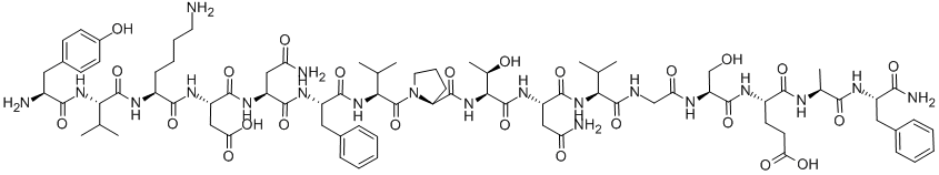 TYR-VAL-LYS-ASP-ASN-PHE-VAL-PRO-THR-ASN-VAL-GLY-SER-GLU-ALA-PHE-NH2, 198277-54-2, 结构式