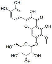2-(3,4-dihydroxyphenyl)-7-(beta-D-glucopyranosyloxy)-3,5-dihydroxy-6-methoxy-4H-1-benzopyran-4-one 结构式