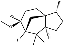 (3R,8aβ)-2,3,4,5,6,7,8,8a-オクタヒドロ-6-メトキシ-3β,6β,8,8-テトラメチル-1H-3aα,7α-メタノアズレン 化学構造式