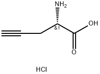 (R)-2-アミノ-4-ペンチン酸 化学構造式