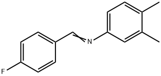 3,4-二甲基-N-(4-氟苯亚甲基)苯胺 结构式