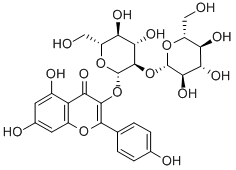 山奈酚 3-O-BETA-D-槐糖苷 结构式