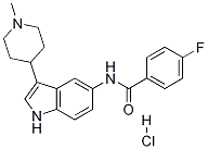 BenzaMide, 4-fluoro-N-[3-(1-Methyl-4-piperidinyl)-1H-indol-5-yl]-, Monohydrochloride Structure