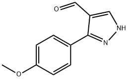 3-(4-甲氧基苯基)-1H-吡唑-4-甲醛, 199682-73-0, 结构式