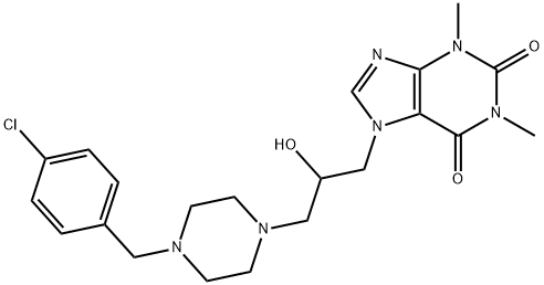 7-[3-[4-(4-Chlorophenylmethyl)-1-piperazinyl]-2-hydroxypropyl]-1,3-dimethyl-7H-purine-2,6(1H,3H)-dione 结构式