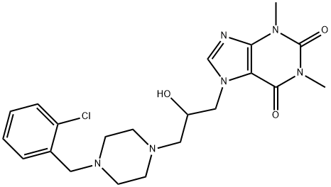 1-Piperazineethanol, 4-(o-chlorobenzyl)-alpha-(1,3-dimethyl-7-xanthiny lmethyl)- 结构式