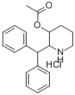 3-Piperidinol, 2-(diphenylmethyl)-, acetate (ester), hydrochloride Structure