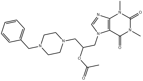 [1-(4-benzylpiperazin-1-yl)-3-(1,3-dimethyl-2,6-dioxo-purin-7-yl)propa n-2-yl] acetate 结构式
