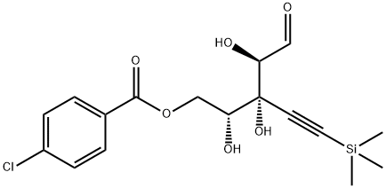 5-O-(P-クロロベンゾイル)-3-C-(2-トリメチルシリルエチニル)-D-リボフラノース 化学構造式
