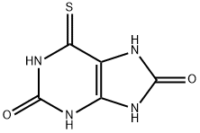 1,3,6,7-テトラヒドロ-6-チオキソ-2H-プリン-2,8(9H)-ジオン 化学構造式