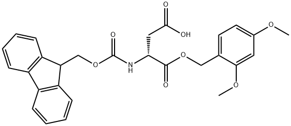 N-芴甲氧羰基-D-天冬氨酸 1-(2,4-二甲氧基苄基)酯 结构式