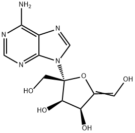 9-(6-デオキシ-β-D-erythro-5-ヘキセノ-2-フラヌロノシル)-9H-プリン-6-アミン 化学構造式