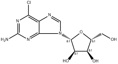 2-アミノ-6-クロロプリンリボシド 化学構造式