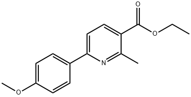 6-(4-メトキシフェニル)-2-メチルピリジン-3-カルボン酸エチル 化学構造式