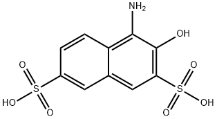 1-アミノ-2-ヒドロキシナフタレン-3,6-ジスルホン酸 化学構造式