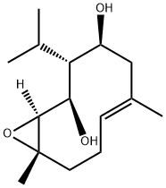 (1S,2R,3R,4S,6E,10S)-6,10-ジメチル-3-イソプロピル-11-オキサビシクロ[8.1.0]ウンデカ-6-エン-2,4-ジオール 化学構造式