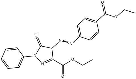 4-[(4-エトキシカルボニルフェニル)アゾ]-4,5-ジヒドロ-5-オキソ-1-フェニル-1H-ピラゾール-3-カルボン酸エチル 化学構造式