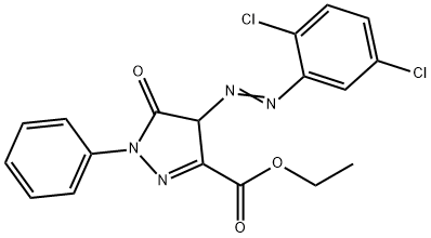 4-[(2,5-ジクロロフェニル)アゾ]-4,5-ジヒドロ-5-オキソ-1-フェニル-1H-ピラゾール-3-カルボン酸エチル 化学構造式