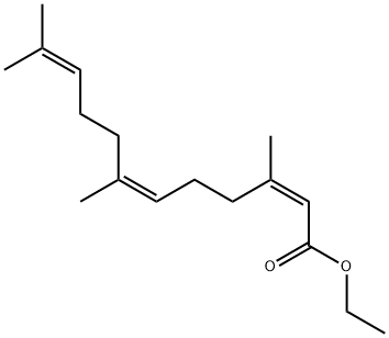 (2Z,6Z)-3,7,11-Trimethyl-2,6,10-dodecatrienoic acid ethyl ester Structure