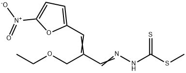 3-[2-(Ethoxymethyl)-3-(5-nitro-2-furyl)allylidene]dithiocarbazic acid methyl ester Structure