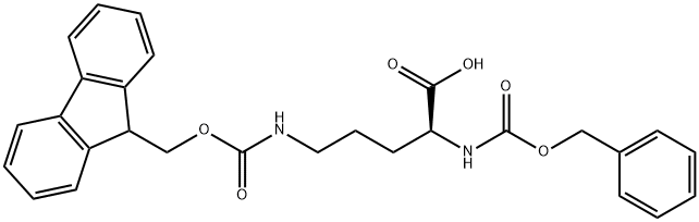 (S)-2-(Z-アミノ)-5-(Fmoc-アミノ)ペンタン酸 化学構造式
