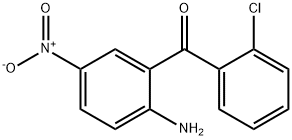 2-アミノ-5-ニトロ-2'-クロロベンゾフェノン 化学構造式