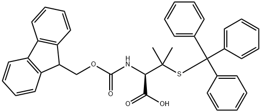 Fmoc-S-三苯甲基-L-青霉胺 结构式