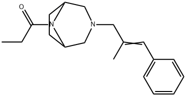 3-(2-メチル-3-フェニルアリル)-8-プロピオニル-3,8-ジアザビシクロ[3.2.1]オクタン 化学構造式