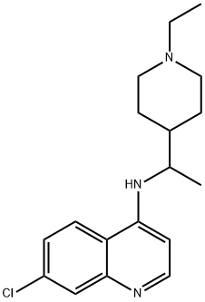 7-クロロ-N-[1-(1-エチルピペリジン-4-イル)エチル]-4-キノリンアミン 化学構造式