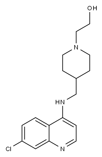 4-[[(7-Chloro-4-quinolyl)amino]methyl]-1-piperidineethanol 结构式
