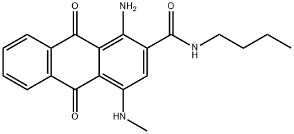 1-amino-N-butyl-9,10-dihydro-4-(methylamino)-9,10-dioxoanthracene-2-carboxamide Structure