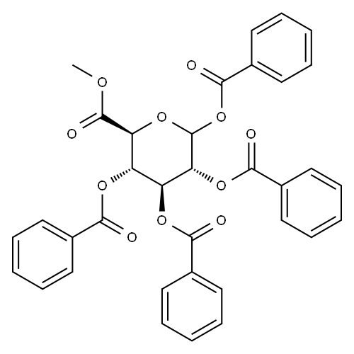 2,3,4-トリ-O-ベンゾイル-D-グルクロン酸メチルエステル 化学構造式