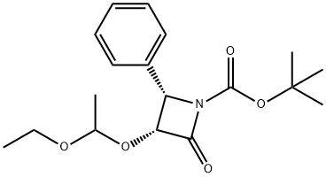 (3R,4S)-3-(1-乙氧乙氧基)-2-氧-4-苯基-吖丁啶羧酸叔丁基酯 结构式