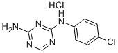 N-(4-クロロフェニル)-1,3,5-トリアジン-2,4-ジアミン・塩酸塩 化学構造式