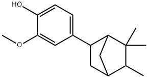 2-メトキシ-4-(5,6,6-トリメチルビシクロ[2.2.1]ヘプタ-2-イル)フェノール 化学構造式