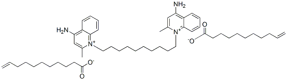 1,1'-(decane-1,10-diyl)bis[4-amino-2-methylquinolinium] diundec-10-enoate 结构式