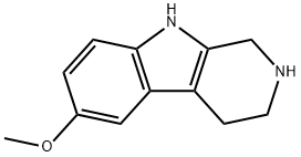 6-メトキシ-1,2,3,4-テトラヒドロ-9H-ピリド[3,4-b]インドール 化学構造式