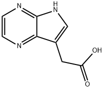 5H-吡咯[2,3-B]吡嗪-7-乙酸, 20322-09-2, 结构式