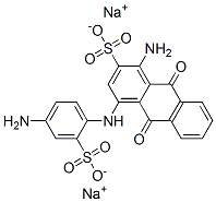 disodium 1-amino-4-(4-amino-2-sulphonatoanilino)-9,10-dihydro-9,10-dioxoanthracene-2-sulphonate Structure