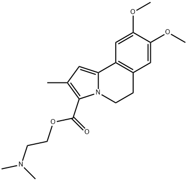 5,6-Dihydro-8,9-dimethoxy-2-methylpyrrolo[2,1-a]isoquinoline-3-carboxylic acid 2-(dimethylamino)ethyl ester 结构式