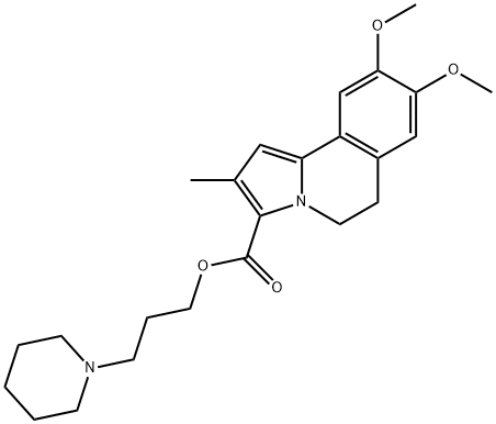 5,6-Dihydro-8,9-dimethoxy-2-methylpyrrolo[2,1-a]isoquinoline-3-carboxylic acid 3-piperidinopropyl ester Structure