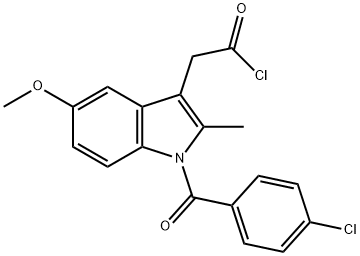 1-(4-クロロベンゾイル)-2-メチル-5-メトキシ-1H-インドール-3-酢酸クロリド 化学構造式